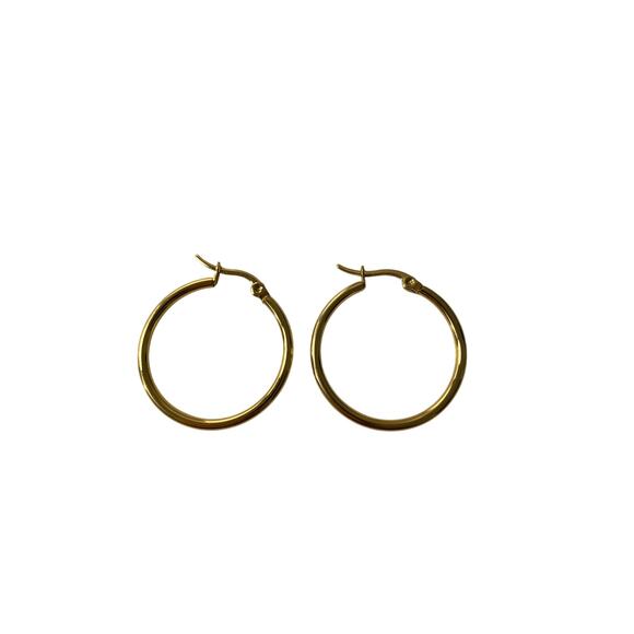 Gold Plated Hoop Earrings - Lightweight and Stylish - Picture 1 of 3